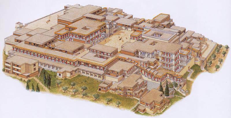 Artist's Reconstruction of Palace at Knossos..jpg