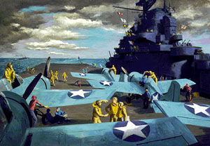 fighters and pilots, USS Hornet, 1942